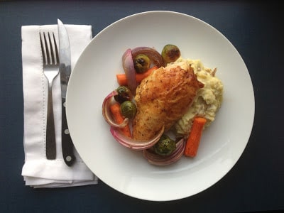 beer-butt-roast-chicken-and-mashed-red-potatoes-with-cream-cheese