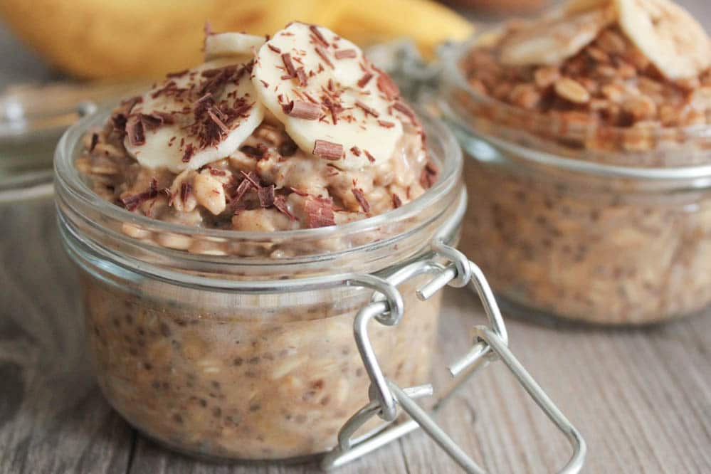 peanut butter and banana overnight oats