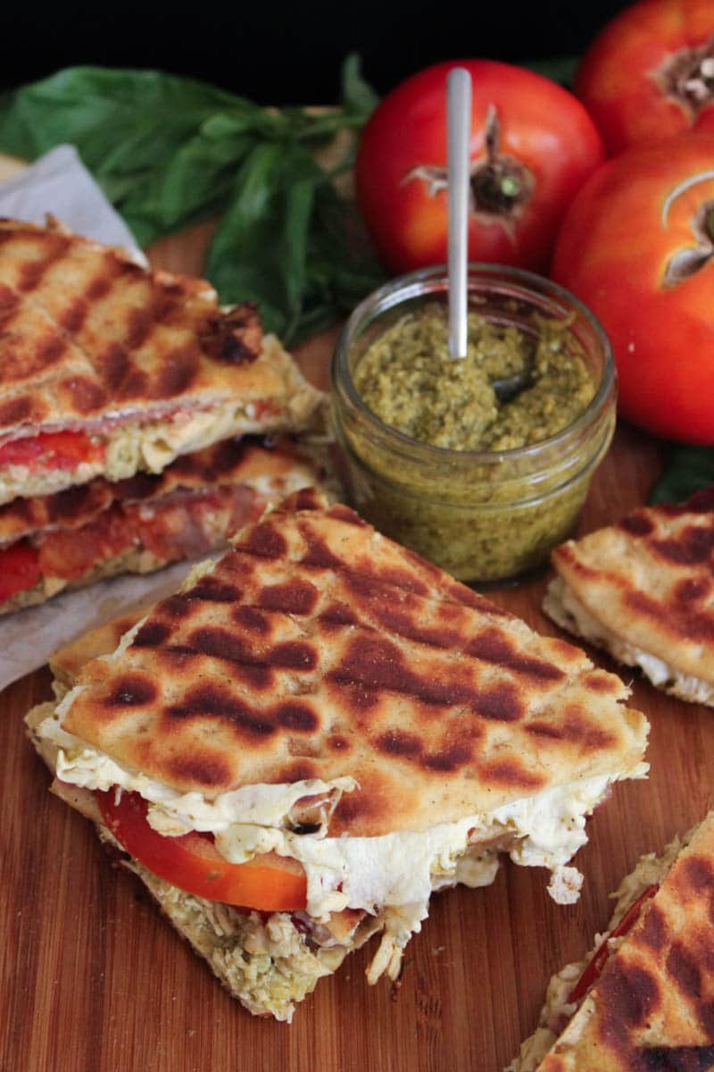 Pesto-Chicken-Flatbread-Panini-with-Prosciutto-Tomatoes-Mozzarella-5