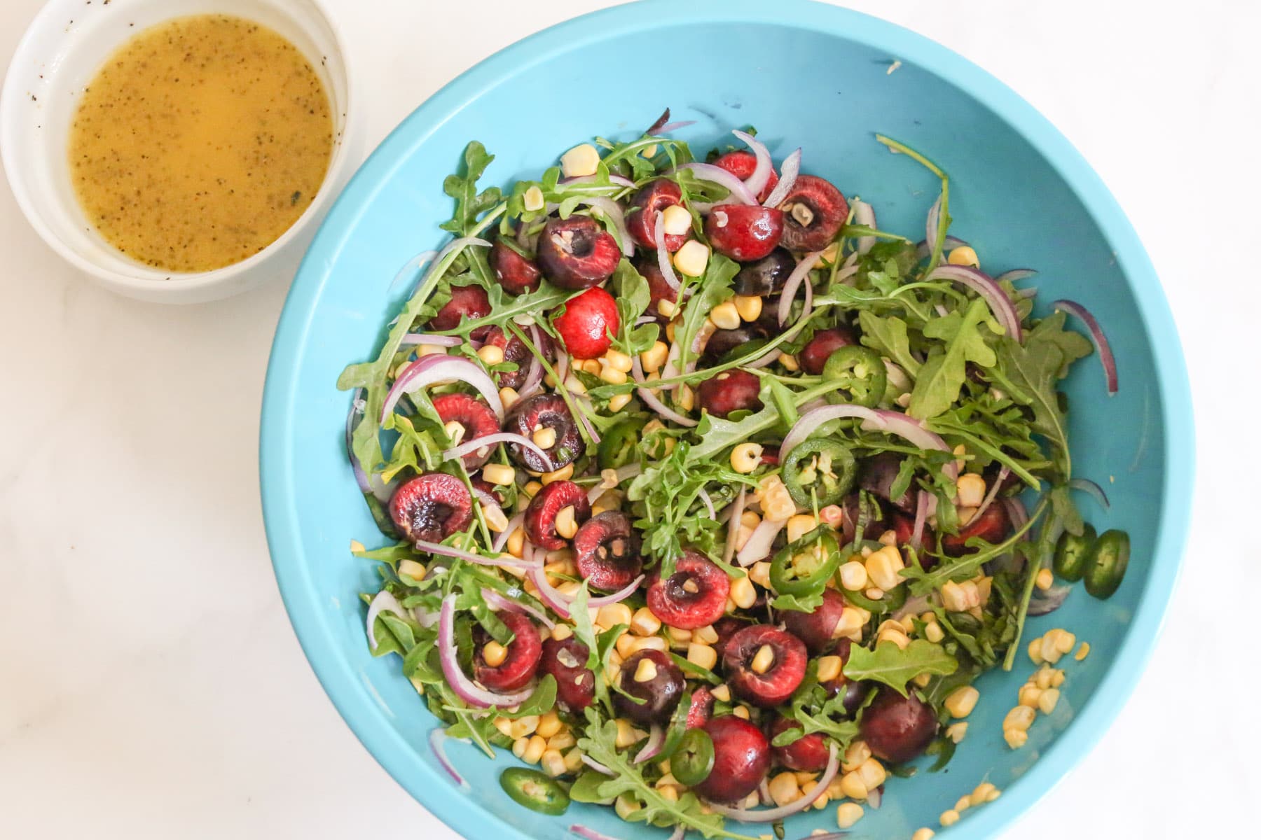 Marinated-Skirt-Steak-with-Corn-and-Sweet-Cherry-Salad-step-3
