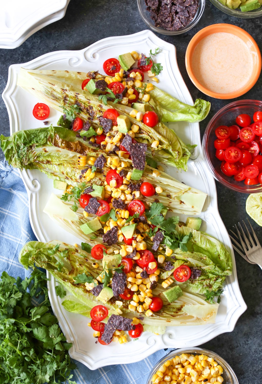 Fiesta Summer Salad with Grilled Romaine
